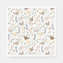チキン愛好家ファルミヤードアニマルかわいらしフローラ スタンダードランチョンナプキン