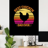 チキン愛好家 |チ最高のキンパパ ポスター (ホームオフィス)