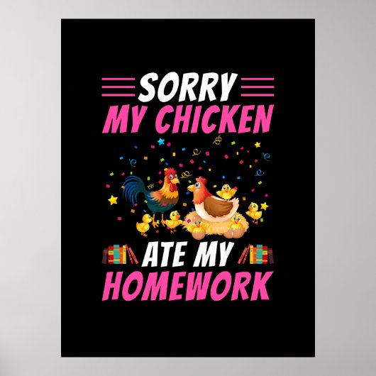 チキン愛好家 |私のチキン食べの宿題 ポスター (正面)