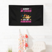 チキン愛好家 |私のチキン食べの宿題 横断幕 (インサイチュ)
