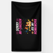 チキン愛好家 |私のチキン食べの宿題 横断幕 (縦)