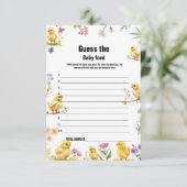 チキン推測ベビー食べ物ベビーシャワーゲームカード 招待状 (スタンド正面)