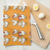チキン模様 キッチンタオル (四つ折り)