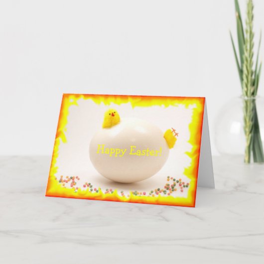 チキン熱狂するイースターカード シーズンカード (正面)