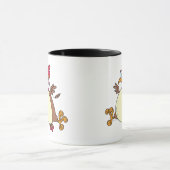 チキン熱狂するコの漫画 マグカップ (中央)