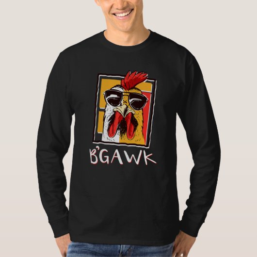 チキン熱狂するシャツルースターWサングラスバークC Tシャツ (正面)