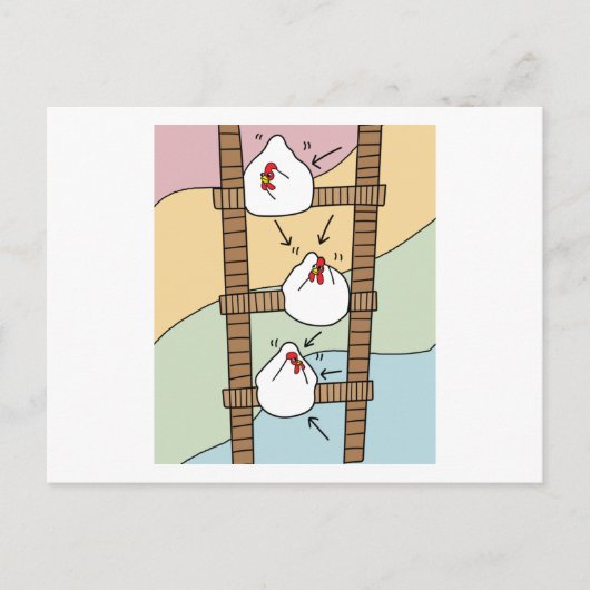 チキン熱狂するチキンおもしろい ポストカード (正面)