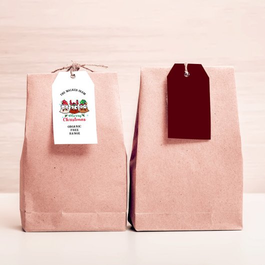 チキン熱狂するメリークリスマス卵カートン ギフトタグ