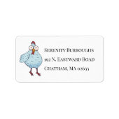 チキン熱狂するレディおもしろいヘンルースターファームライフ ラベル (正面)