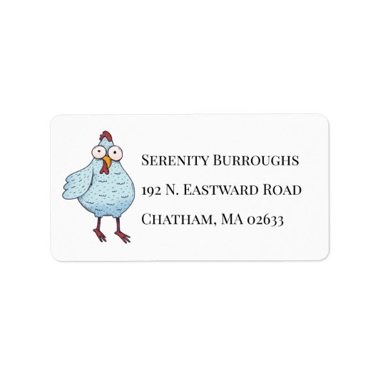 チキン熱狂するレディおもしろいヘンルースターファームライフ ラベル (正面)
