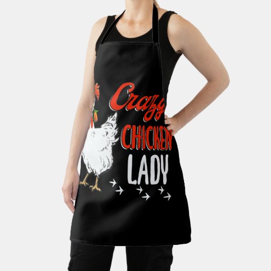 チキン熱狂するレディーウィメンズ農業農家 エプロン (インサイチュ)