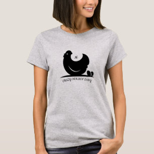 チキン熱狂するレディーモノグラムTシャツ Tシャツ