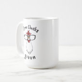 チキン熱狂するレディ反社会的農家ファーム鶏 コーヒーマグカップ (正面左)