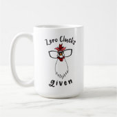 チキン熱狂するレディ反社会的農家ファーム鶏 コーヒーマグカップ (左)