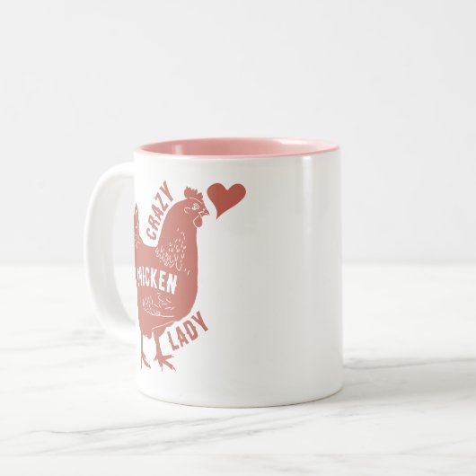 チキン熱狂するレディ ツートーンマグカップ (正面左)