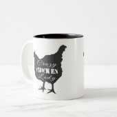 チキン熱狂するレディ ツートーンマグカップ (正面左)