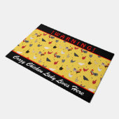 チキン熱狂するレディlメンフィススタイルチキンファーム ドアマット (アングル)