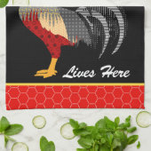 チキン熱狂するレディlメンフィススタイルルースター キッチンタオル (折り畳み)