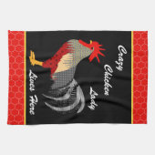 チキン熱狂するレディlメンフィススタイルルースター キッチンタオル (横)