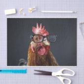 チキン着おもしろい眼鏡デコパージュ 薄葉紙 (クラフト)