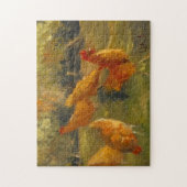 チキン納屋周囲の庭絵画オリジナルの挑戦 ジグソーパズル (縦)