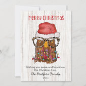 チキン素朴おもしろいカントリー・クリスマス シーズンカード (正面)