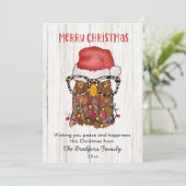 チキン素朴おもしろいカントリー・クリスマス シーズンカード (スタンド正面)