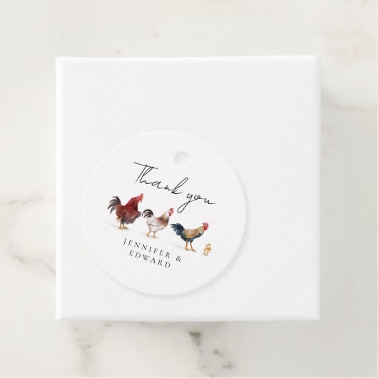 チキン素朴の結婚お礼メッセージカード フェイバータグ (インサイチュ)