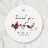 チキン素朴の結婚お礼メッセージカード フェイバータグ (正面)