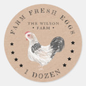 チキン素朴クラフト卵カートンシール ラウンドシール (正面)
