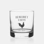 チキン素朴グパーソナライズされたファーム名 ウイスキーグラス (正面)