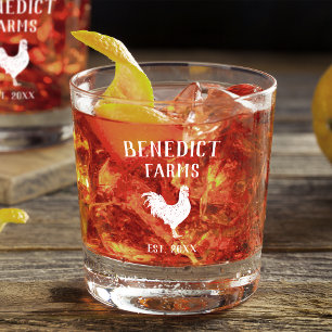 チキン素朴グパーソナライズされたファーム名 ウイスキーグラス