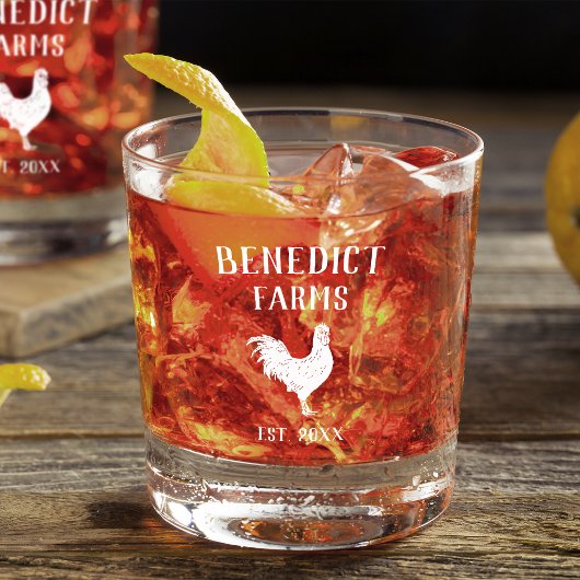 チキン素朴グパーソナライズされたファーム名 ウイスキーグラス
