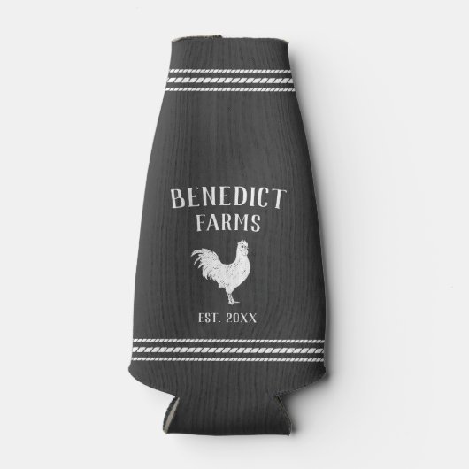 チキン素朴グパーソナライズされたファーム名 ボトルクーラー (正面)