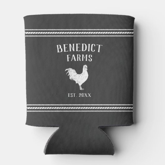 チキン素朴グパーソナライズされたファーム名 缶クーラー (裏面)