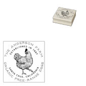 チキン素朴スケッチ |カスタムファミリーエッグファーム ラバースタンプ (押印)