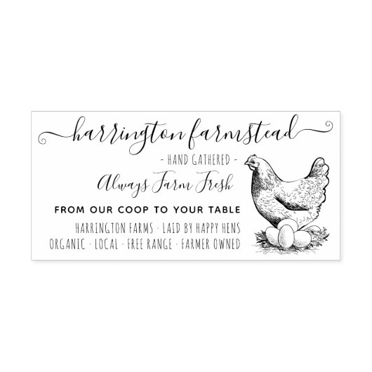 チキン素朴ファミリーファーム生卵カートン セルフインキングスタンプ (デザイン)