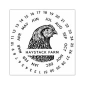 チキン素朴ファミリーフ⎢ァームタッグ日付スタンプ ラバースタンプ (インプリント)