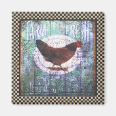 チキン素朴ファームフレッシュエッグスエフエマラ マグネット (正面)