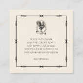 チキン素朴ファームロゴ四角ビジネスカード スクエア名刺 (裏面)