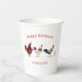 チキン素朴ファーム誕生日パーティー 紙コップ (正面)