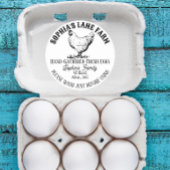 チキン素朴モダンイラストレーション付きファーム名 ラウンドシール