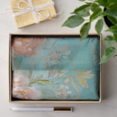 チキン素朴ワイヤーバスケット桃の牡丹デコパージュ 薄葉紙 (ギフト)