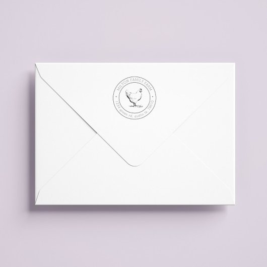 チキン素朴差出人住所囲みスタンプ ラバースタンプ