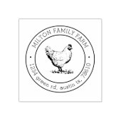 チキン素朴差出人住所囲みスタンプ ラバースタンプ (インプリント)