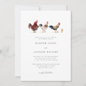 チキン素朴結婚式招待状 招待状 (正面)