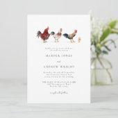 チキン素朴結婚式招待状 招待状 (スタンド正面)