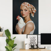 チキン素朴美しい ポスター (ホームオフィス)