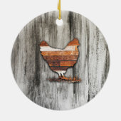 チキン素朴(茶色) セラミックオーナメント (裏面)