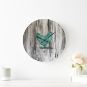 チキン素朴（青） ラージ壁時計 (ホーム)